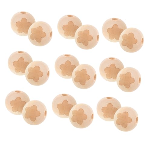 Holibanna 20 Stück Teiliges Runde Holzperlen als Spacer Beads für Schmuckherstellung Natürliche Holzperlen mit Durchlochung für DIY Armbänder Halsketten Makramee und Bastelprojekte von Holibanna