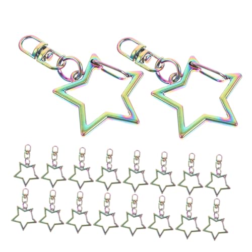 Holibanna 20 Stück Teiliges Schlüsselanhänger Karabiner Sternform Langlebiger Zinklegierung Schnappverschluss Farbiger Laserfinish Tragbare DIY Schmuck Anhänger Robust und von Holibanna