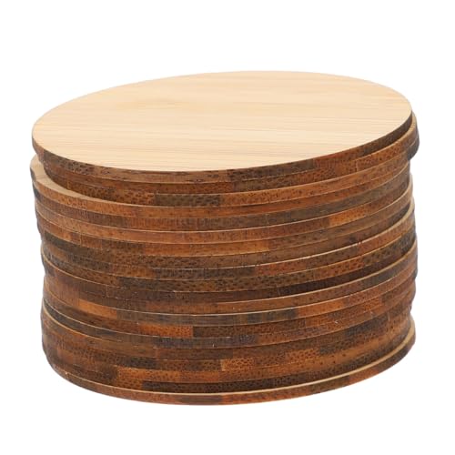 Holibanna 20 Stück Unlackierte Holzscheiben für DIY Malerei Runde Bastelrohlinge Bambus für Kreative Projekte Doppelseitig für Gestaltung von Holibanna
