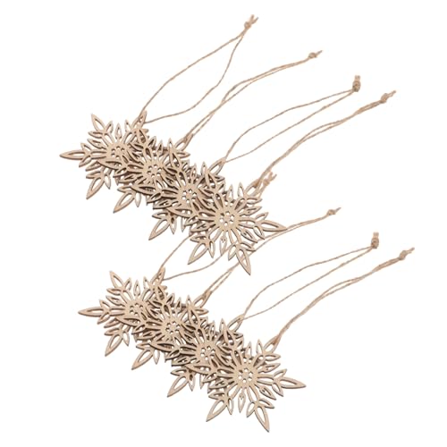 Holibanna 20 Stück Weihnachts-holzanhänger Schneeflocken DIY Bemalbar Holzscheiben Unfertige Holz-Dekorationen zum Aufhängen an Weihnachtsbäumen Vielseitig Gestaltbar Leicht Anzubringen von Holibanna