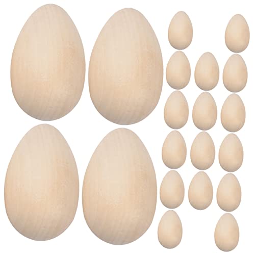 Holibanna 20 Stück bemaltes Holzspielzeug DIY Ostereier künstliche Eier Basteln Ei Dekoration Kinderdekor Pastell unfertige Eier Eierdekorationen unbemalte Holzeier Osterei hölzern von Holibanna