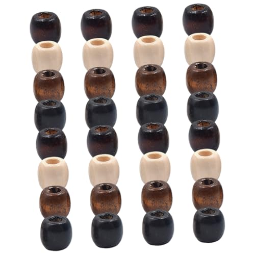 Holibanna 200 Stück Bunte Holzperlen Großes Loch DIY Schmuckperlen für Armbänder Halsketten Girlanden Handwerkszubehör in Beige Kaffee Dunkelbraun Schwarz von Holibanna