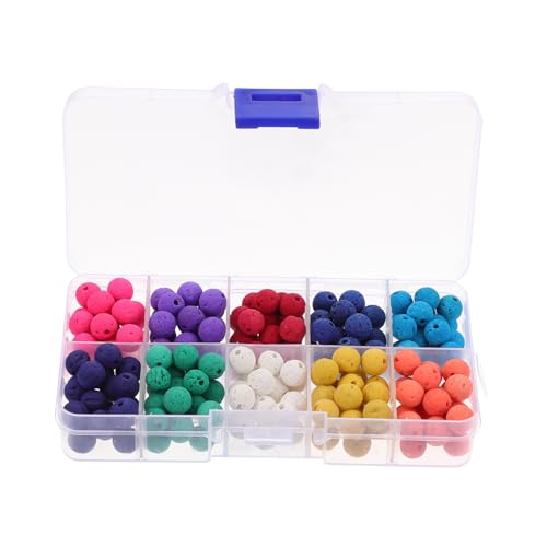 Holibanna 200 Stück Bunte Vulkanstein Perlen für Diy Schmuckherstellung Lose Spacer Beads Bastelmaterial für Armbänder und von Holibanna