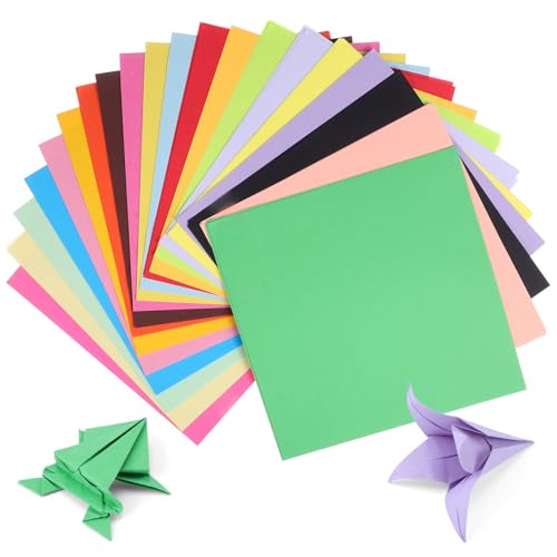 Holibanna 200 Stück Buntes Origami farbiger Karton Origami-Papier in verschiedenen Farben bunte Origami-Papiere Karton in verschiedenen Farben Seidenpapierquadrate dicker Karton Zellstoff von Holibanna
