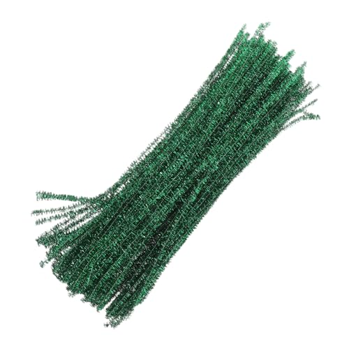 Holibanna 200 Stück Grüne Pfeifenputzer Bastelset Flexible DIY Glitter Sticks Formbare Chenilledraht Stäbe für Kinderhandwerk Kreative Bastelmaterialien für Weihnachtsdekoration und Party von Holibanna