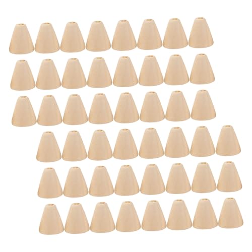 Holibanna 200 Stück Handperlenmaterial Schmuck Holz Abstandsperlen Großes Loch Holzperlen Schmuck Lose Perlen Kegelförmige Perlen Holzperlen Beige Bambus von Holibanna