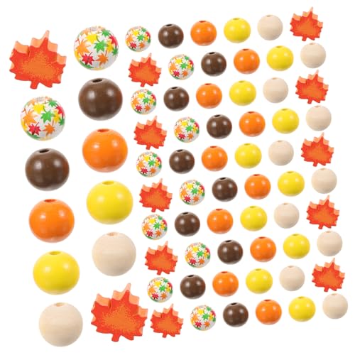 Holibanna 200 Stück Herbst Holzperlen Lose Bastelperlen für DIY Schmuckherstellung und Thanksgiving Dekoration Natürliche Holzperlen für Kreative Bastelprojekte und Familienfeiern von Holibanna
