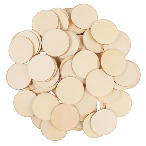 Holibanna 200 Stück Holzscheiben Runde Holzscheiben Unbehandelte Holzplättchen für Diy Basteln Schmuck Heimdekoration und Mehr Naturholz für Projekte von Holibanna