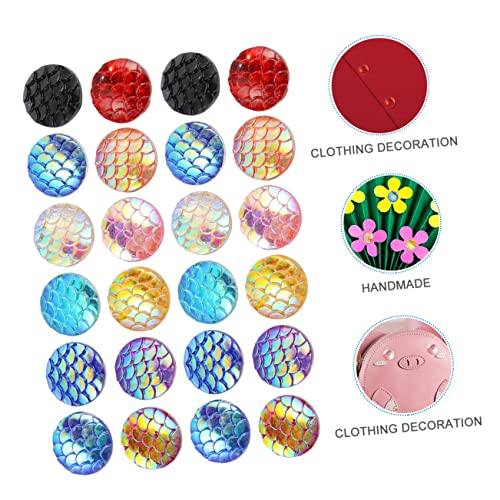 Holibanna 200 Stück Meerjungfrau Fischschuppen Harz Cabochons Runde Flache Rückseiten für Diy Schmuckherstellung Bunte Resin Patches für Ohrringe Armbänder und Mehr von Holibanna