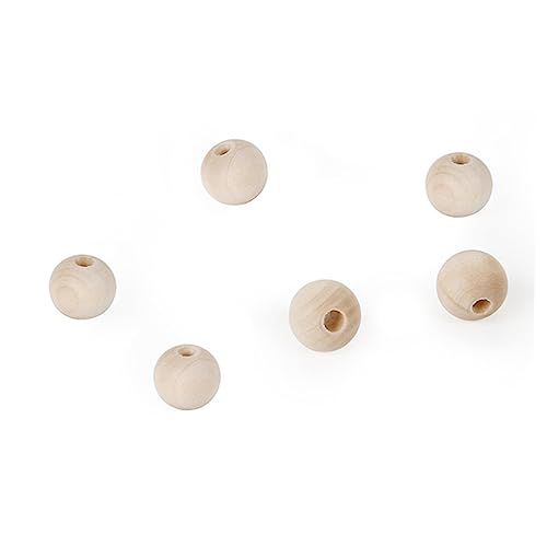 Holibanna 200 Stück Natürliche Runde Holzperlen Unbehandelte Holz Kugeln zum Auffädeln Glatte Oberfläche für DIY Schmuck Armband Halskette Makramee und Bastelprojekte von Holibanna