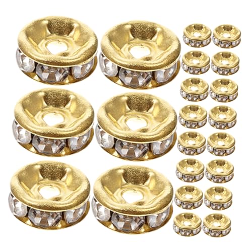 Holibanna 200 Stück Rondelle Strass Spacer Perlen mit Großem Goldene Schmuckperlen für DIY Armband Halskette Ohrring Basteln Langlebige und Vielseitige Rondelle Zwischenperlen Zubehör Holibanna 200 Stück Rondelle Strass Spacer Perlen mit Großem Goldene Schmuckperlen für DIY Armband Halskette Ohrring Basteln Langlebige und Vielseitige Rondelle Zwischenperlen Zubehör von Holibanna