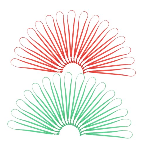 Holibanna 200 Stück Weihnachtsbaum Deko Bänder Rot Grün Leichte Polyester Ornament Hänger Schnur Farbecht Einfach zu Binden für Christbaumschmuck Festliche Partydekoration von Holibanna