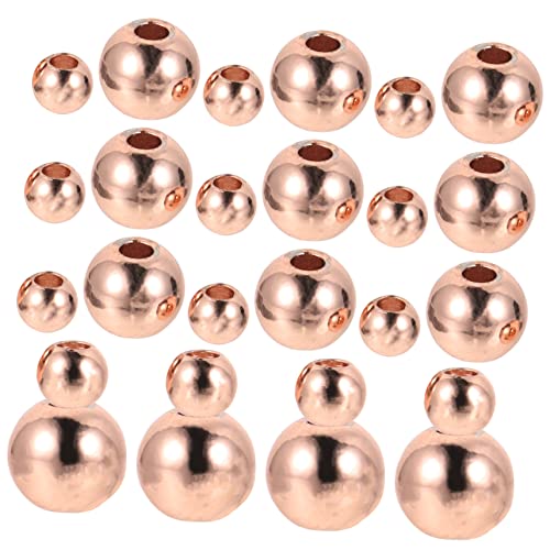 Holibanna 200Stücke DIY Kupferperlen Glatte Runde Spacer Perlen für Armbänder und Schmuckgestaltung für Handwerk von Holibanna