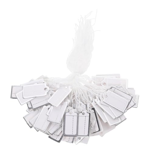 Holibanna 200Stücke Preisschilder mit Schnur Beschreibbare für Schmuck und Kleidung Langlebige Hängeetiketten Artikelnummernverwaltung für Lager von Holibanna