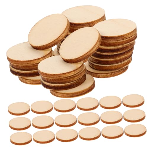 Holibanna 200Stücke Runde Holzscheiben DIY Holzscheiben Unbehandelt für Basteln Glatte Oberfläche für Dekoration und Handwerksprojekte von Holibanna
