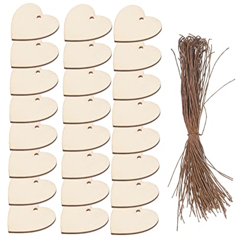 Holibanna 200Stücke Tags DIY Holzornamente für Handwerk Leere Holzverzierungen für Hochzeiten Geburtstagsfeiern und Valentinstag Dekoration Natürliches Holz von Holibanna