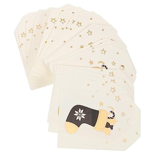 Holibanna 200Stücke Weihnachtsmerkmal Tags Vergoldete Spitze Geschenketiketten Für Weihnachtsdekoration Hängende Tags Für Weihnachten Feiern von Holibanna