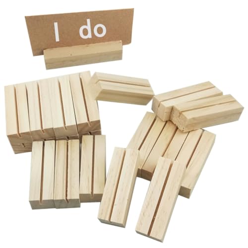 Holibanna 20Stücke Holz Bildhalter Tischkartenhalter Für Hochzeit Büro Veranstaltungen Memo Clips Für Fotos Menüs Visitenkarten Einzigartiges Flaches Design Für Schreibtisch von Holibanna