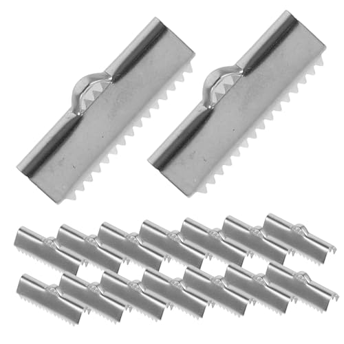 Holibanna 20Stücke Metall Bandklemmen für Lederbänder Hochwertige Schmuckzubehör Klemmen Stahlfarbe Einfach zu Befestigen für Projekte und Schmuckdesigns von Holibanna
