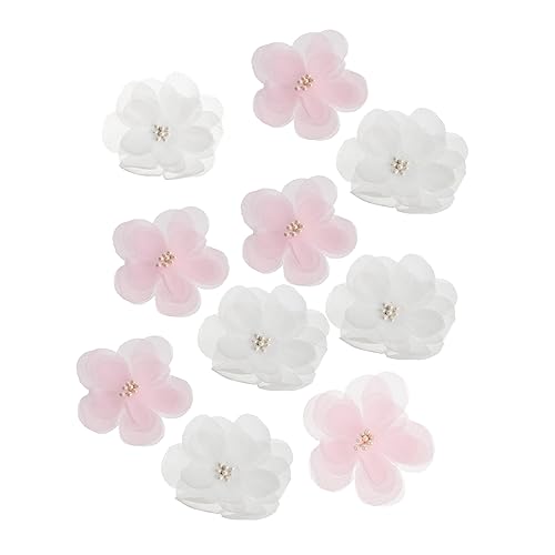 Holibanna 20Stücke Stickerei Patches Bestickte Appliques für DIY Nähzubehör Rosa und Weiße Blüten für Kleidung Accessoires und Bastelprojekte von Holibanna