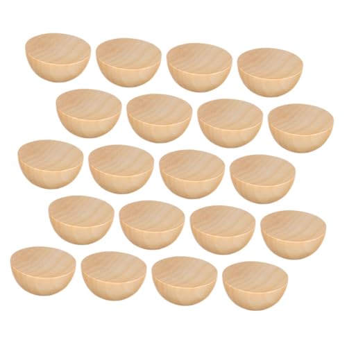 Holibanna 20pcs Unvollendete Halbe Runde Holzperlen Für DIY -handwerk Natürliche Holzbällchen Für Wohnkultur Zum Malen Und Flecken von Holibanna