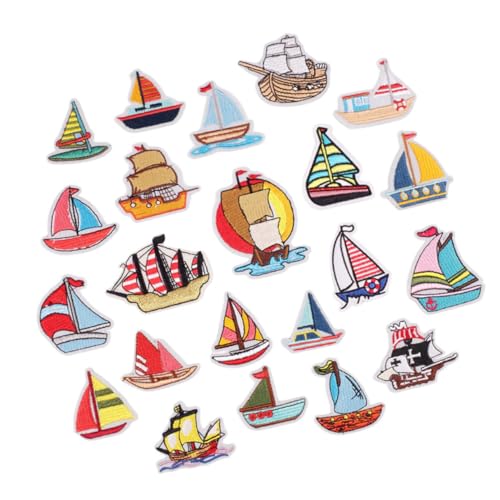 Holibanna 23Stücke Aufgestickte Cartoon Segelboot Stoffaufnäher Bügelbare Patches Für DIY Kleidung Hot Melt Aufkleber Für Nähprojekte Vielseitige Applikationen Und Dekoration von Holibanna