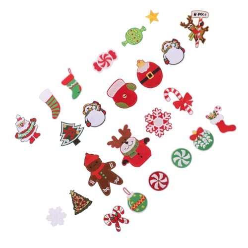 Holibanna 23Stücke Weihnachts Patches Aufnäher Zum Aufbügeln Schneemann Und Weihnachtsbaum Applikationen Winterdekoration Für Kleidung Rucksäcke Kissen Und Mehr von Holibanna