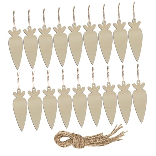 Holibanna 24 Stück Karottenanhänger Aus Holz Hängende Karotte Ausschnitte Party Karotten-verzierungen Schnurkarotten Ausgeschnitten Ornament Karotten Aus Holz Zum Basteln Osterdeko von Holibanna
