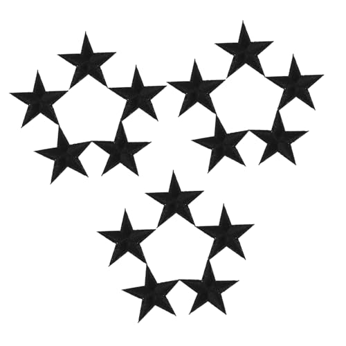 Holibanna 24 Stück Pentagramm-patch Nähsterne Bestickte Applikationen Eisenflicken Für Rucksäcke Sternenaufnäher Für Kleidung Sternapplikation Zum Aufbügeln Stern-stickpatch Polyester Black von Holibanna