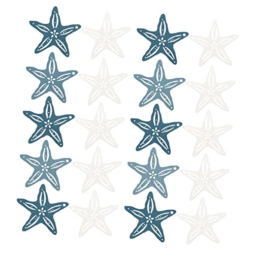 Holibanna 24 Stück Teiliges Holz Deko Mediterrane Stil Seestern Ornament für Tischdekoration Kreative Diy Handwerkskunst und Einzigartiger Meer Style für Zuhause und Geschäfte von Holibanna