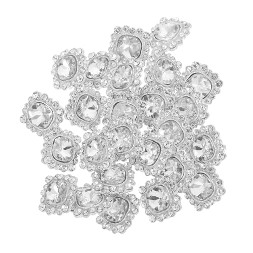 Holibanna 24 Stück Teiliges Kleine Silberne Strassknöpfe mit Quadratischer Form Funkelnede Kristallknöpfe zum Annähen für Kleidung DIY Bastelprojekte Hochzeit Taschen und Dekoration von Holibanna