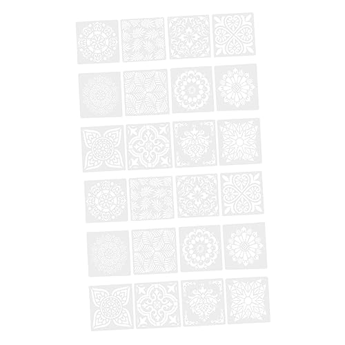 Holibanna 24 Stück Teiliges Wandmalerei Schablonen mit Floralen Mustern Kreative Malwerkzeuge für Geeignet für Diy Projekte Scrapbooking und Mehr von Holibanna