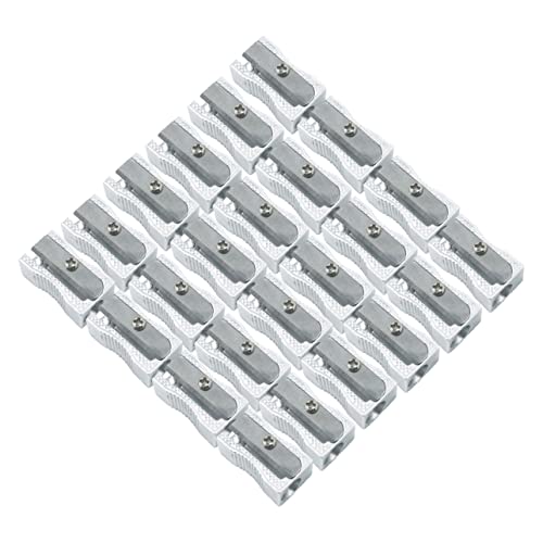 Holibanna 24Stücke Aluminium Bleistiftschärfer Teilig Handbetrieben Tragbar für Schule und Büro mit Hochwertigem Aluminium Platzsparend und Einfach zu Bedienen für Buntstifte von Holibanna