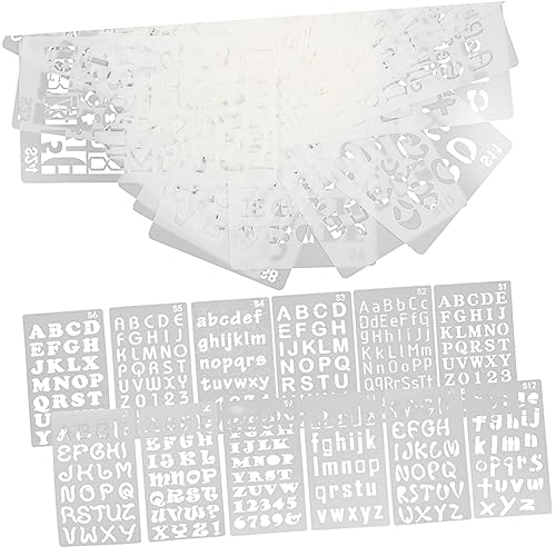 Holibanna 24Stücke Wiederverwendbare Schablonen Alphabet Schablonen für Malerei DIY und Scrapbooking für Journaling und Projekte Malschablonen von Holibanna
