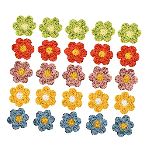 Holibanna 25 Stück Blumen Patches zum Aufnähen Bunte Applikationen für Diy Kleidung Taschen Hüte und Mehr Langlebig und Farbecht zur Verschönerung und Reparatur von Holibanna