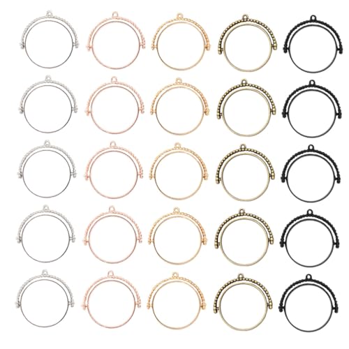 Holibanna 25 Stück Drehbare Hohlrahmen Anhänger Legierungs Schmuckzubehör für Diy Schmuckherstellung für Ohrringe Armbänder und Mehr von Holibanna