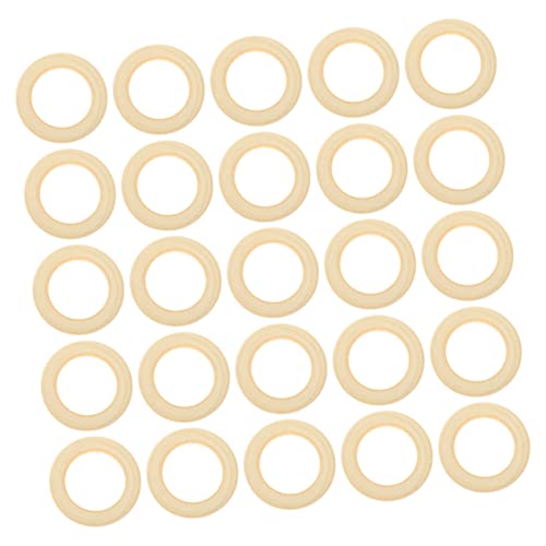 Holibanna 25 Stück Natürliche Holzringe für Diy Unlackierte Glatte Ringe zum Basteln von Schmuck und Handwerken für und Dekorationen von Holibanna