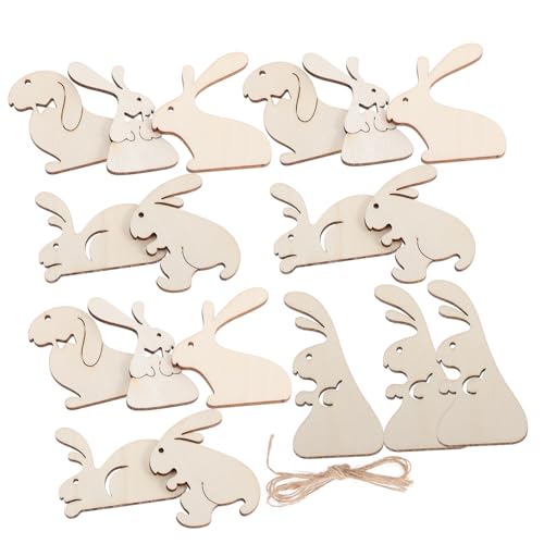 Holibanna 25 Stück Teiliges DIY Holzscheiben Ostern Hasenformen zum Bemalen Stabile Holzchips für Kreative Bastelarbeiten und Frühlingsdekoration Nachhaltige Holzanhänger für Heimdeko von Holibanna