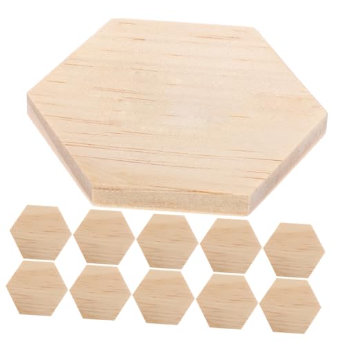 Holibanna 25pcs Leeres Sammelalbum Holzscheiben Holz Hexagon Untersetzer DIY Holzausschnitt Malerei Dekoration DIY Handwerk von Holibanna