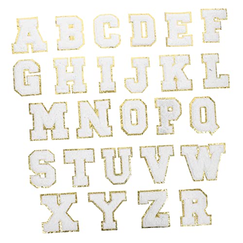 Holibanna 26 Stück Aufbügelbare Buchstaben Patches für Kleidung Selbstklebende Applikationen für Jeans Hüte und Handtücher für Kreative Nähprojekte und Kostüme von Holibanna