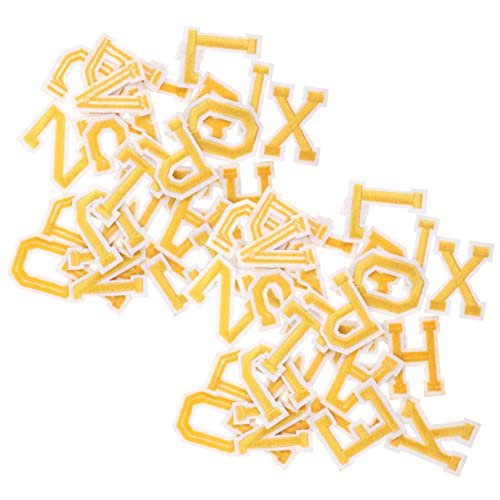 Holibanna 26 Stück Buchstaben-Patch Aufnäher nähen gestickte Applikationen mit Buchstaben Stickerei Briefflecken reparieren Flicken zum Reparieren von Kleidung Patches nähen Banner Golden von Holibanna