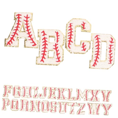 Holibanna 26 Stück Teiliges Selbstklebender Buchstaben Patches für Kleidung DIY Stoffaufnäher für Kreative Projekte für Jacken Hüte und Taschen Bequem und Attraktiv von Holibanna
