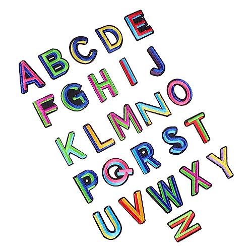 Holibanna 26 Stück Teiliges Stickerei Buchstaben Aufnäher zum Aufbügeln und Aufnähen Langlebige Bestickte Patch Sticker für DIY Kleidung Taschen Jeans mit Hitzeversiegeltem Rückseite von Holibanna