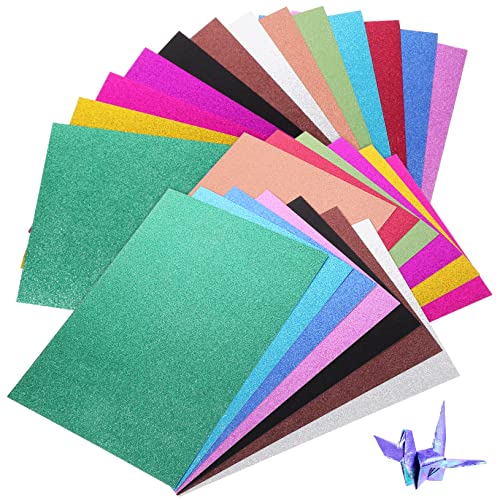 Holibanna 26Blätter Glitzerpapier Bastelpapier Pastellfarben für DIY Projekte Einladungskarten Scrapbooking und Bastelarbeiten von Holibanna
