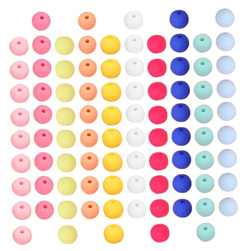 Holibanna 270 Stück Teiliges Bunte Acryl Rundperlen mit Mattierter Oberfläche Leichte Lose Perlen mit Vorgebohrtem Vielseitig für DIY Schmuckherstellung Wie Armbänder Halsketten von Holibanna