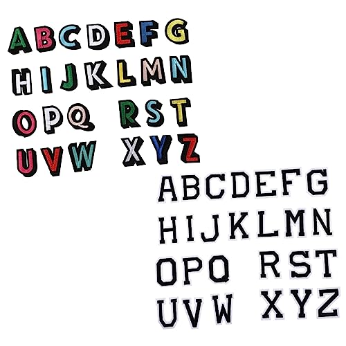 Holibanna 2Sätze Alphabet Patches Bügelaufnäher für Kleidung Schwarze Weiße Sowie für DIY und Reparatur Einfach Anzubringen und Hautfreundlich von Holibanna