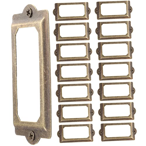Holibanna 2Sätze Etikettenrahmen für Möbel Retro Kartenhalter aus Hochwertigem Selbstklebend für Schrank Schublade und Büro Langlebig und Rostfrei von Holibanna
