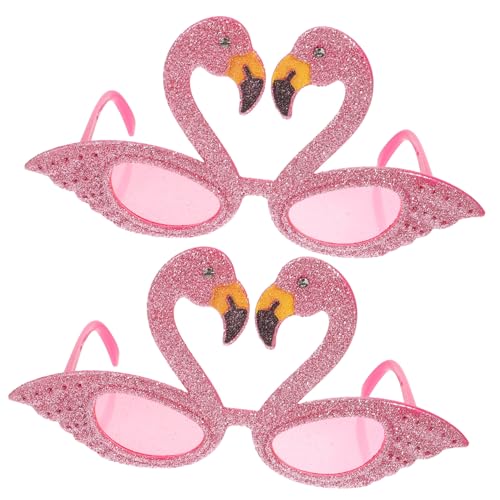 Holibanna 2St Flamingo-Brille leuchtbrillen character Requisiten für Fotoautomaten Cosplay-Party-Brille schnapsgläser Sonnenbrille Flamingo-Partybrille lustige Brille Diamant Glitzerpulver von Holibanna