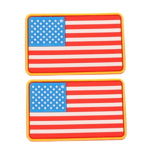 Holibanna 2Stücke Amerikanische Flagge Patch Aufnäher DIY Kleidung Für Rucksäcke Jacken Und Westen Hochwertige Flaggen Aufkleber Mit Gelbem Rand von Holibanna