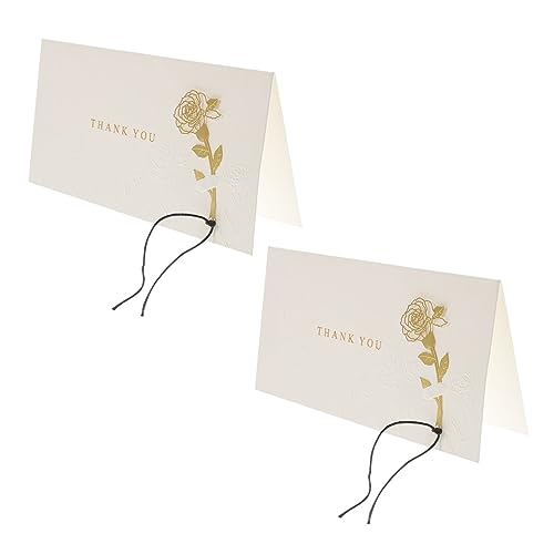 Holibanna 2Stücke Dankeskarten mit Goldenen Rosen für Hochzeit und Babyparty Elegante Klappkarten aus Langlebigem für Persönliche Grüße und Dankesbotschaften von Holibanna